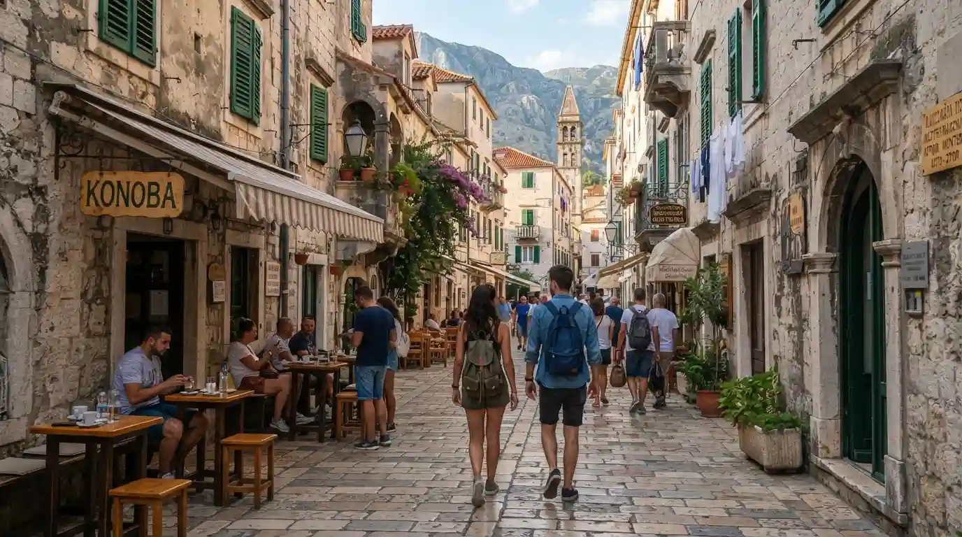 Travelers exploring an affordable European old-town destination