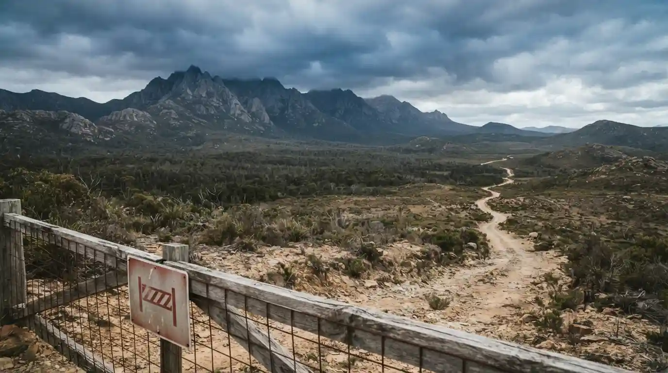 Remote and restricted travel landscape representing challenging destinations around the world