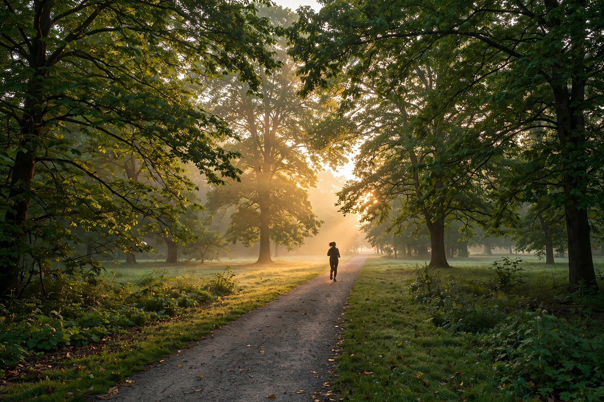 How to lower blood pressure naturally — morning walk in a park